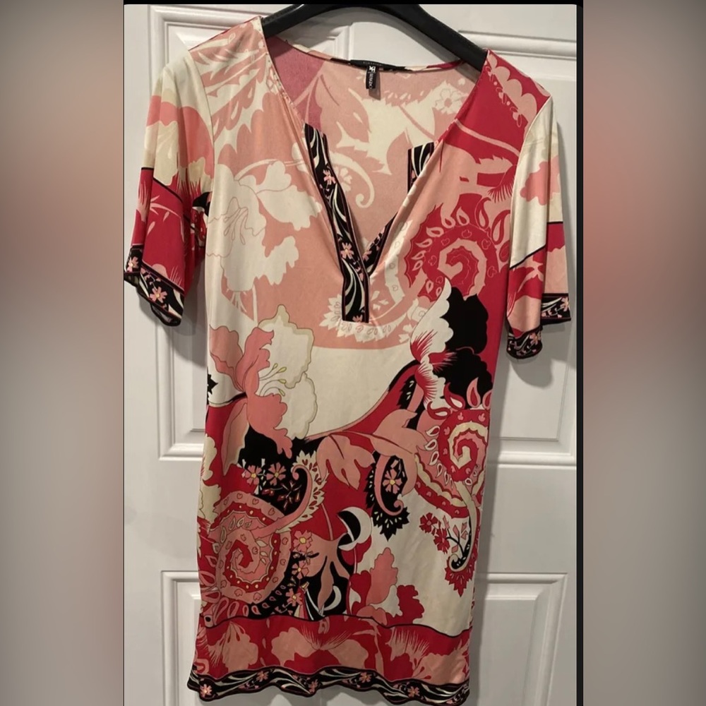Elie Tahari multicolor floral lined silk dress size 6